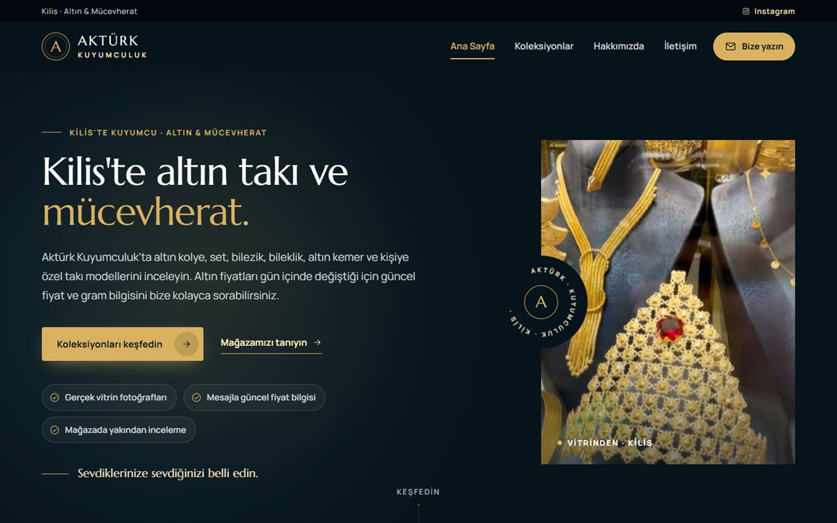 Aktürk Kuyumculuk ana sayfa