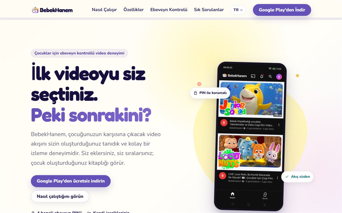 BebekHanem — Ebeveyn Kontrollü Video Uygulaması